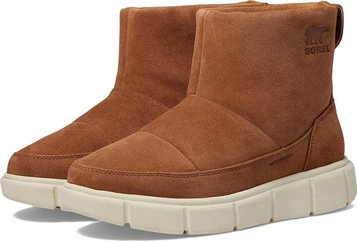 SOREL Sorel Explorertm III Slip-On Waterproof Women's Snow Shoes Velvet Tan/Chalk : 7.5 B - Medium, Suede