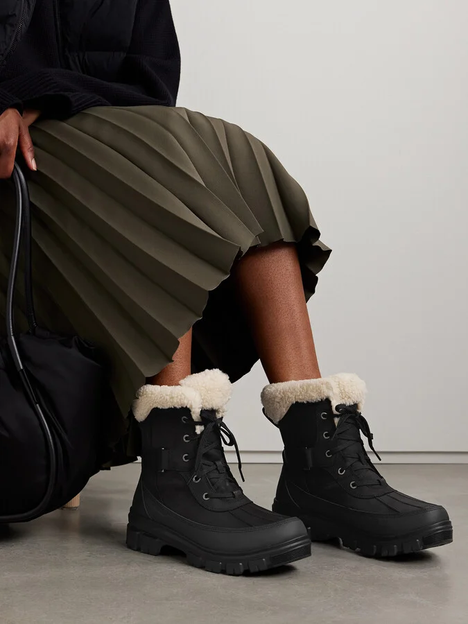 Sorel - Tivoli V Parc Shearling-lined And Rubber-trimmed Leather Ankle Boots - Black - Image 2