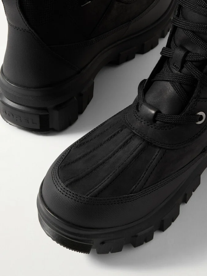 Sorel - Tivoli V Parc Shearling-lined And Rubber-trimmed Leather Ankle Boots - Black - Image 4