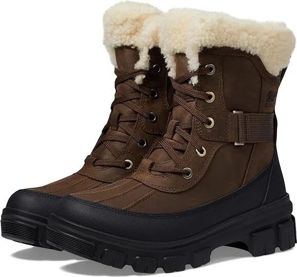 SOREL Tivolitm V Parc Waterproof Women's Snow Shoes Tobacco/Black : 10.5 B - Medium, Leather/Rubber
