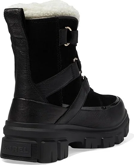 SOREL Tivolitm V Resort Waterproof Women's Snow Shoes Black/Chalk : 9 B - Medium, Leather/Suede - Image 4