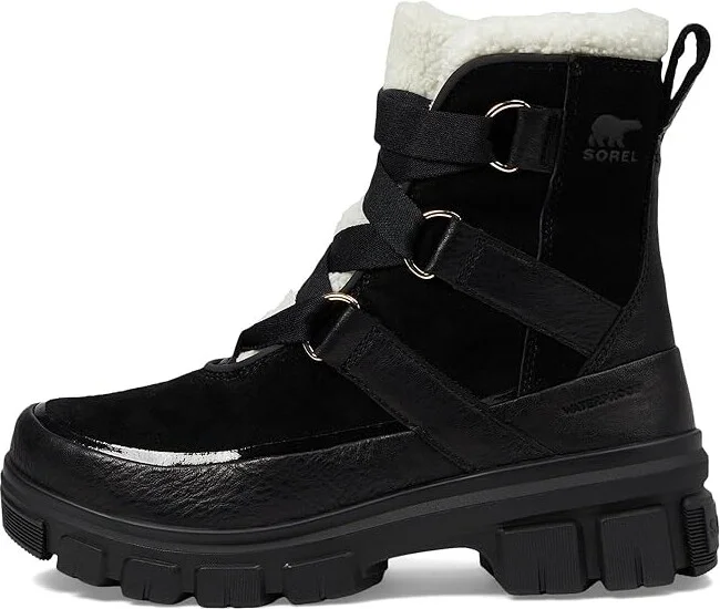 SOREL Tivolitm V Resort Waterproof Women's Snow Shoes Black/Chalk : 9 B - Medium, Leather/Suede - Image 5