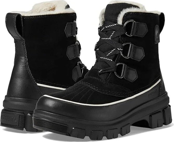 SOREL Tivolitm V Waterproof Women's Snow Shoes Black/Fawn : 9.5 B - Medium, Canvas/Leather/Rubber
