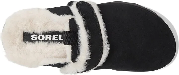SOREL Viibetm Clog Suede Cozy Women's Clog/Mule Shoes Black/Natural : 11 B - Medium, Leather - Image 2