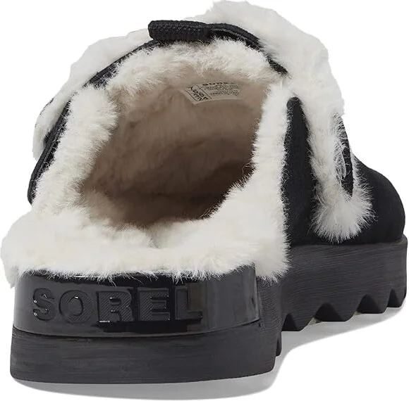 SOREL Viibetm Clog Suede Cozy Women's Clog/Mule Shoes Black/Natural : 11 B - Medium, Leather - Image 4
