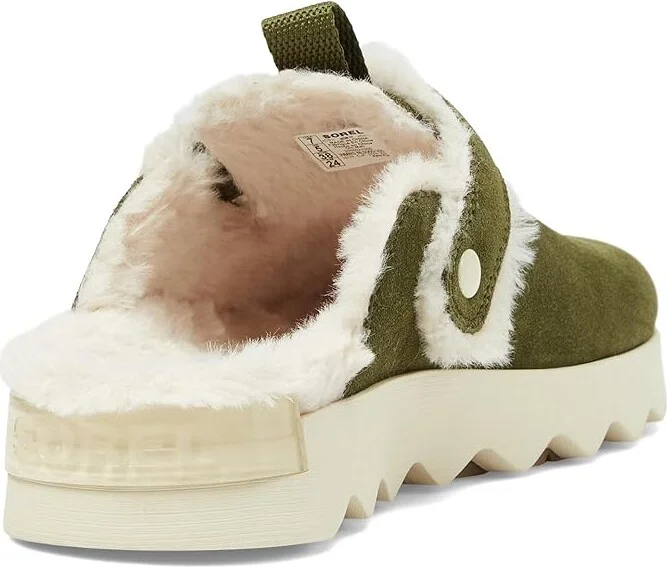 SOREL Viibetm Clog Suede Cozy Women's Clog/Mule Shoes Utility Green/Ceramic : 7 B - Medium, Leather - Image 4