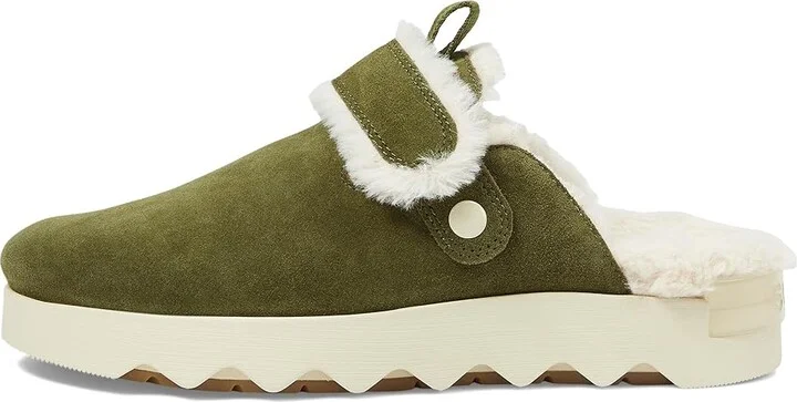 SOREL Viibetm Clog Suede Cozy Women's Clog/Mule Shoes Utility Green/Ceramic : 7 B - Medium, Leather - Image 5