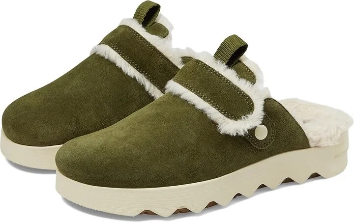 SOREL Viibetm Clog Suede Cozy Women's Clog/Mule Shoes Utility Green/Ceramic : 7 B - Medium, Leather