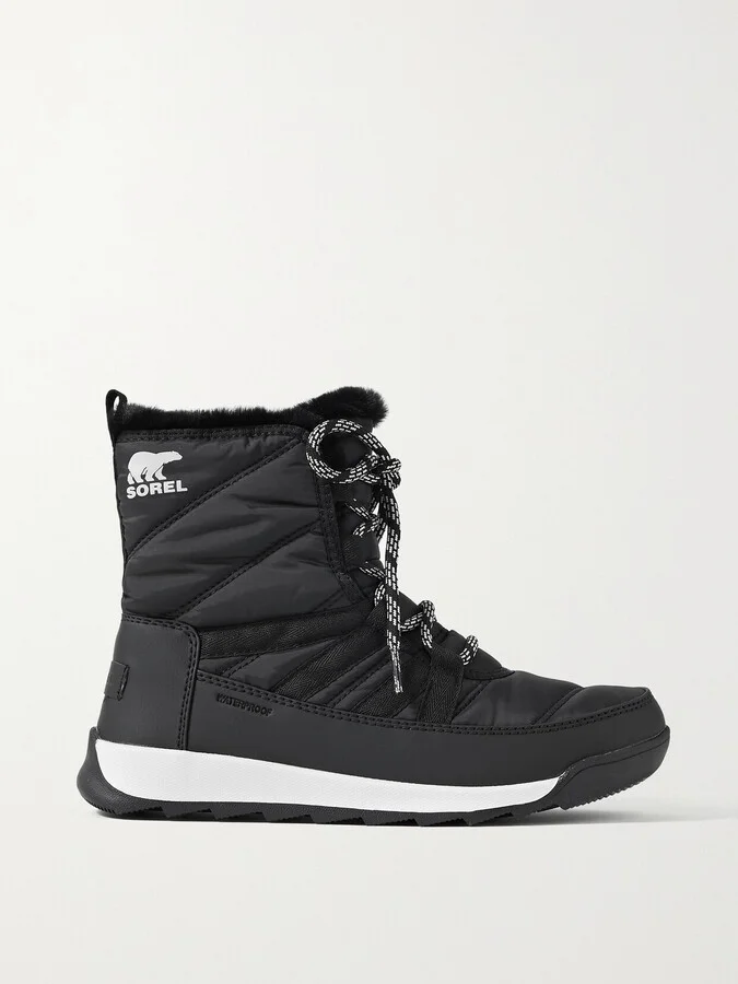 Sorel - Whitney Ii Faux Fur-trimmed Shell Ankle Boots - Black
