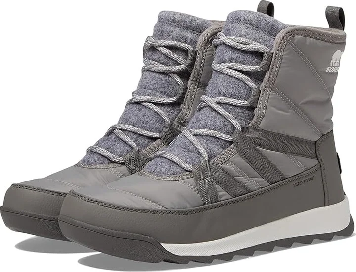 SOREL Whitneytm II Plus Lace Waterproof Women's Snow Shoes Chrome Grey/Quarry : 5.5 B - Medium, Synthetic