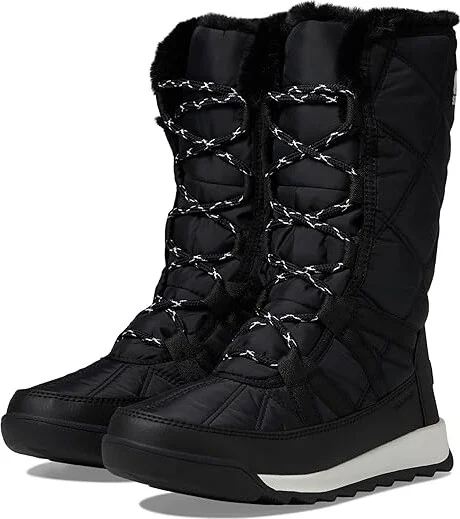 SOREL Whitneytm II Plus Tall Lace Waterproof Women's Snow Shoes Black/Sea Salt : 5 B - Medium, Synthetic