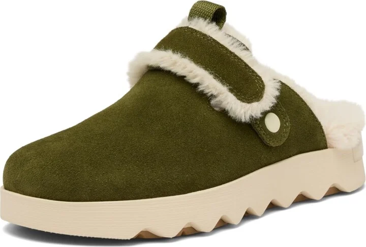 SOREL Women's VIIBE Suede Cozy Clog - Utility Green