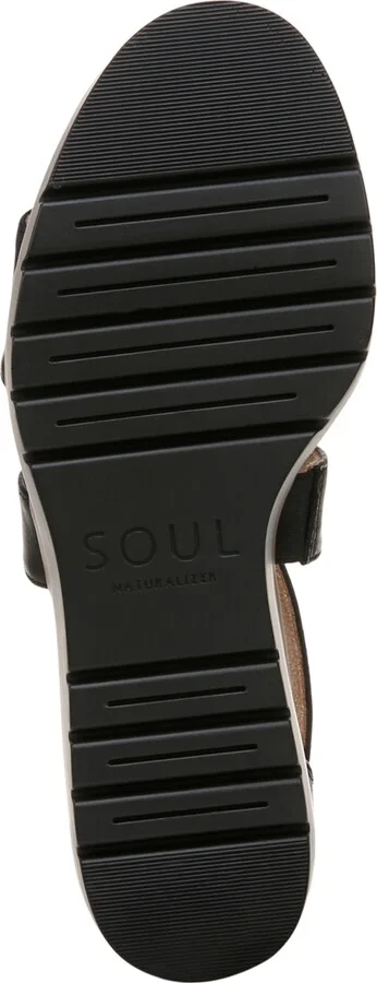 Soul Naturalizer Goodtimes Ankle Strap Wedge Sandals - Black/Black Faux Leather - Image 5