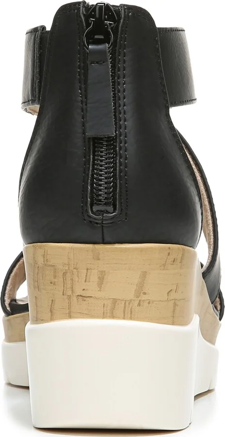 Soul Naturalizer Goodtimes Ankle Strap Wedge Sandals - Black/Black Faux Leather - Image 11