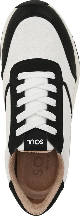 Soul Naturalizer Jackson Lace-Up Wedge Sneakers - White/Champagne Faux Leather - Image 8