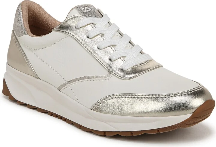 White,champagne Faux Leather