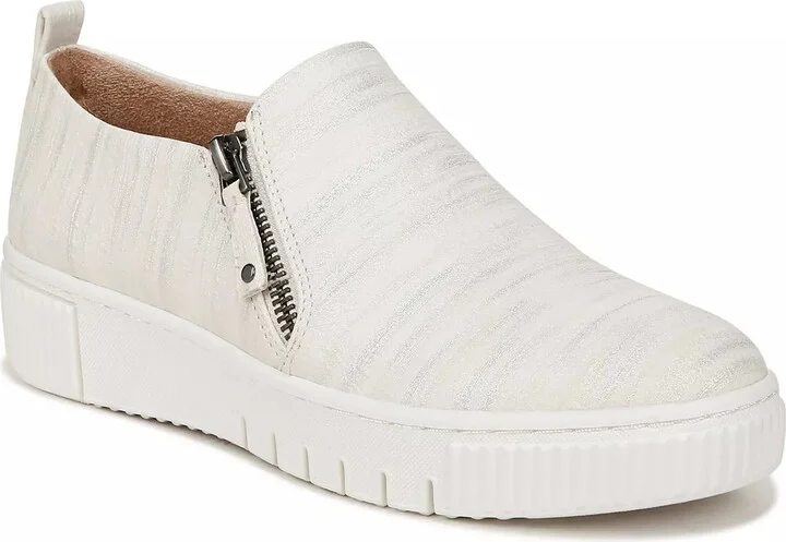 Off White/Silver Metallic Stripes