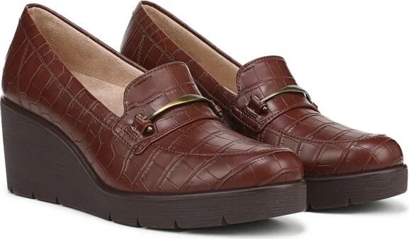 SOUL Naturalizer Womens Achieve Wedge Loafer Dark Brown Croco 6.5 W - Image 2