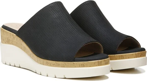 SOUL Naturalizer Womens Goodtimes Slip On Wedge Sandal Black 9.5 M - Image 2