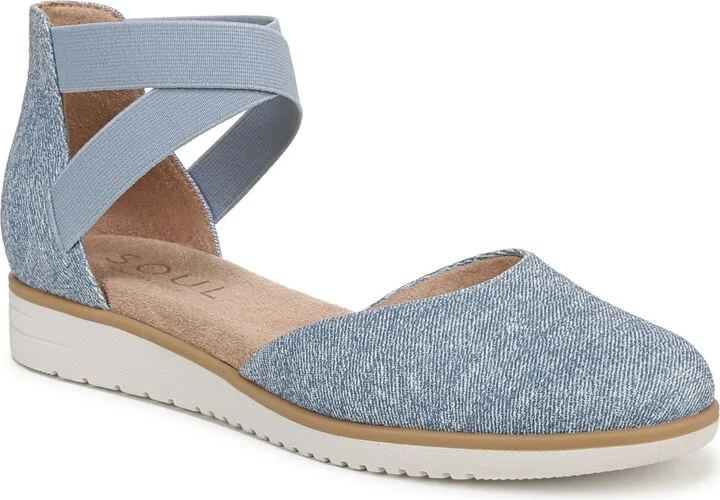 Soul Naturalizer Women's Intro Round Toe Slip On Low Wedge Flats