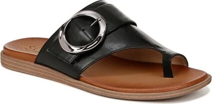 SOUL Naturalizer Womens Joanie Flat Sandal Black 6.5 M