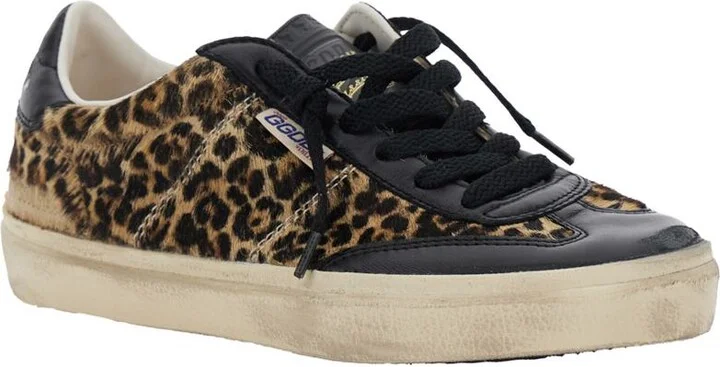 'Soul-Star' Brown Low Top Sneakers With Leopard Prinint And Contrasting Heel With Logo Lettering In Leather Woman - Image 2