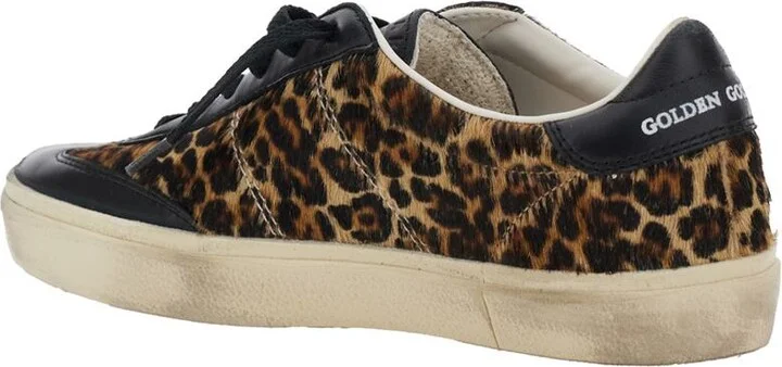 'Soul-Star' Brown Low Top Sneakers With Leopard Prinint And Contrasting Heel With Logo Lettering In Leather Woman - Image 3