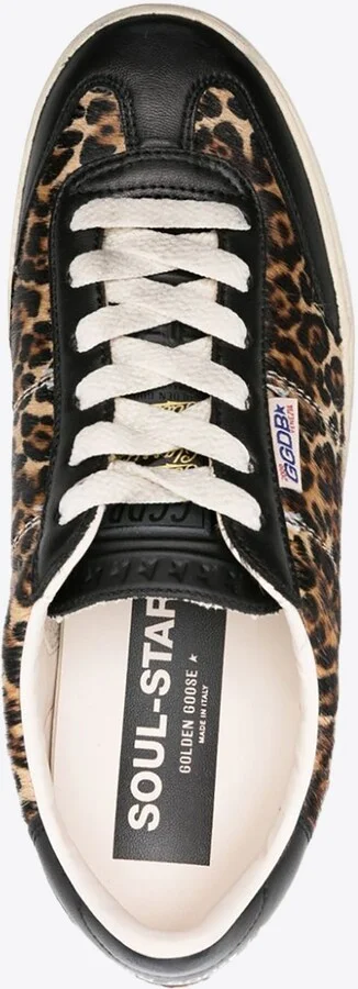 Soul Star Leopard Print Leather Sneakers - Image 2