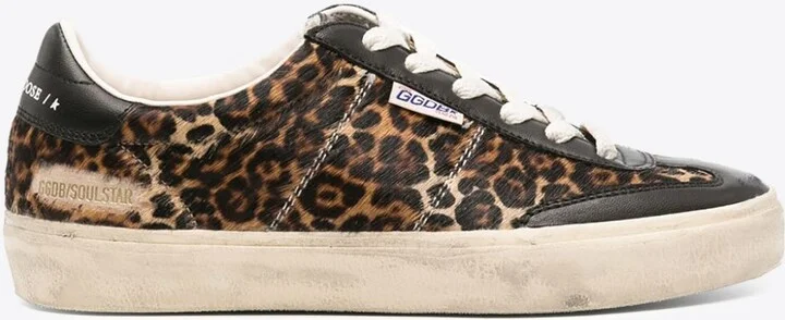 Soul Star Leopard Print Leather Sneakers