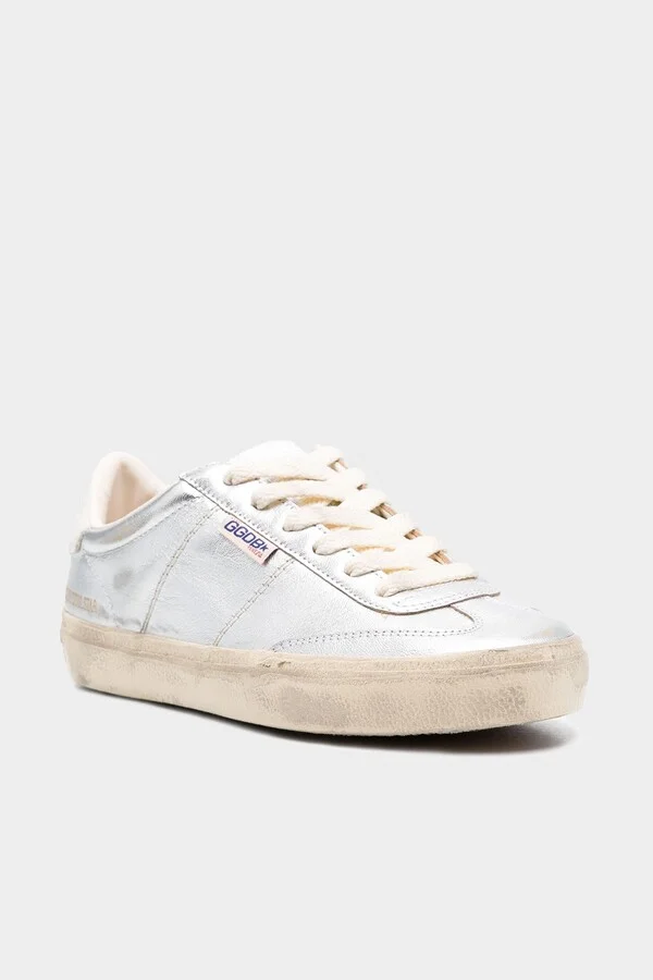Soul-Star Silver Metallic Leather Sneaker - Image 2