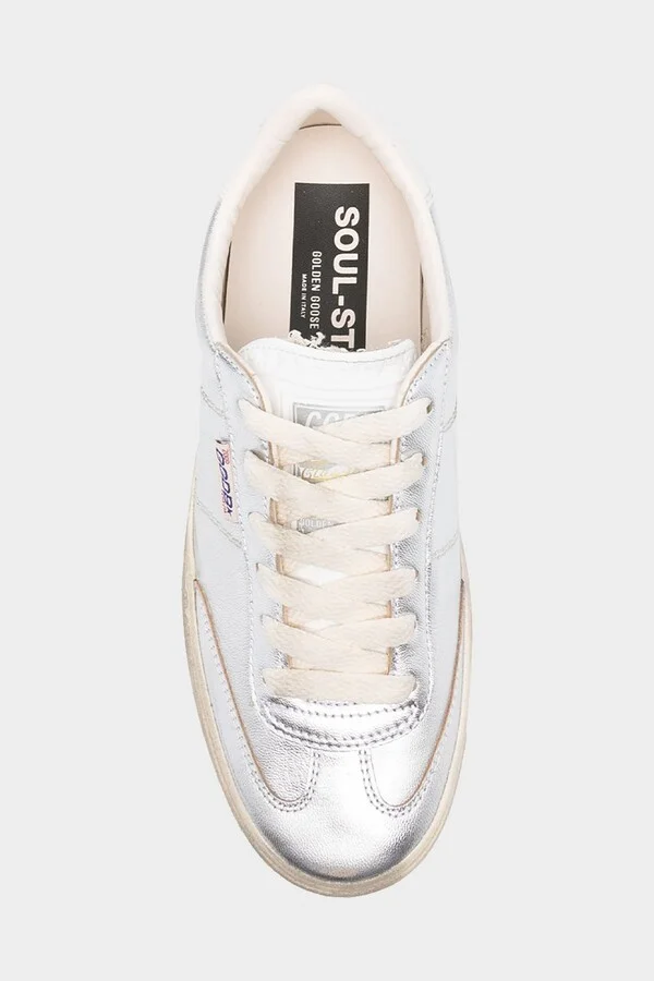 Soul-Star Silver Metallic Leather Sneaker - Image 4