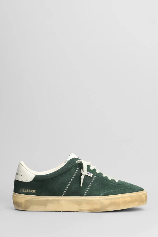 Soul Star Sneakers In Green Suede