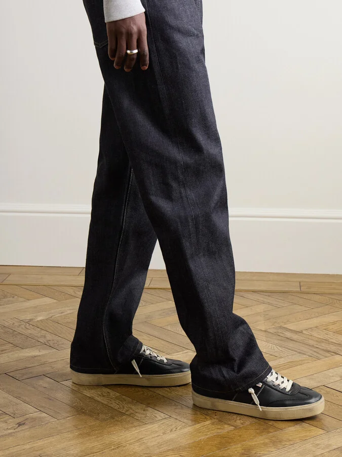 Soul-Star Suede-Trimmed Distressed Leather Sneakers - Image 2