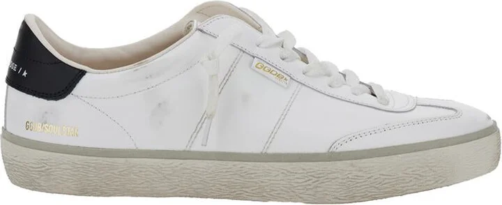 'Soul-Star' White Low Top Sneakers With Logo Patch On The Tongue And Logo Lettering On The Rear In Leather Man