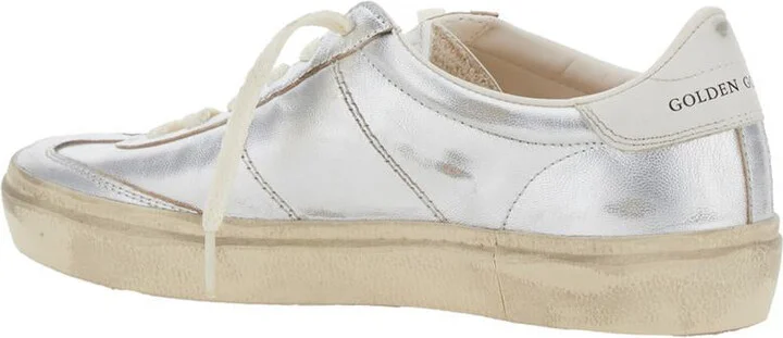 'Soulstar' Metallic Low Top Sneakers With Logo Patch On The Tongue And Logo Lettering On Side And Heel In Leather Woman - Image 3