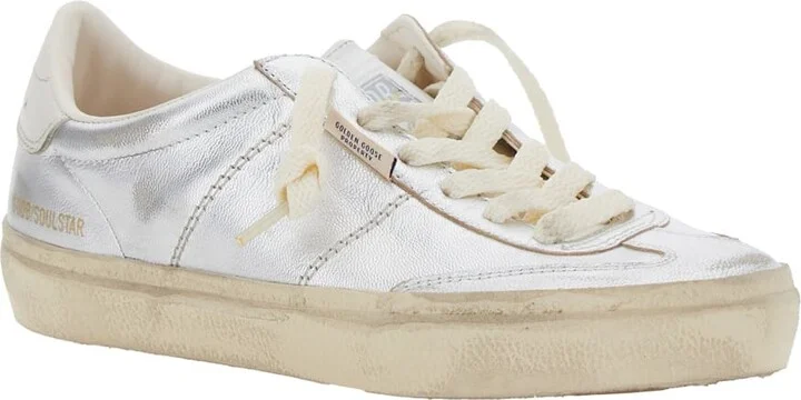 'soulstar' Metallic Low Top Sneakers With Logo Patch On The Tongue And Logo Lettering On Side And Heel In Leather Woman - Image 2