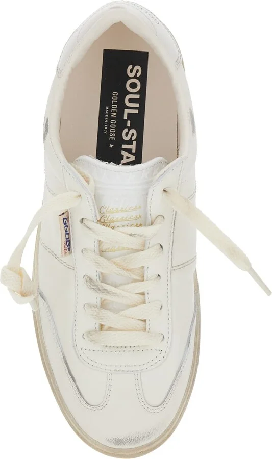 'soulstar' White Low Top Sneakers With Logo Patch On The Tongue And Logo Lettering On Side And Heel In Leather Woman - Image 4