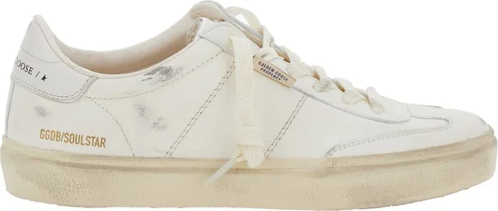 'soulstar' White Low Top Sneakers With Logo Patch On The Tongue And Logo Lettering On Side And Heel In Leather Woman