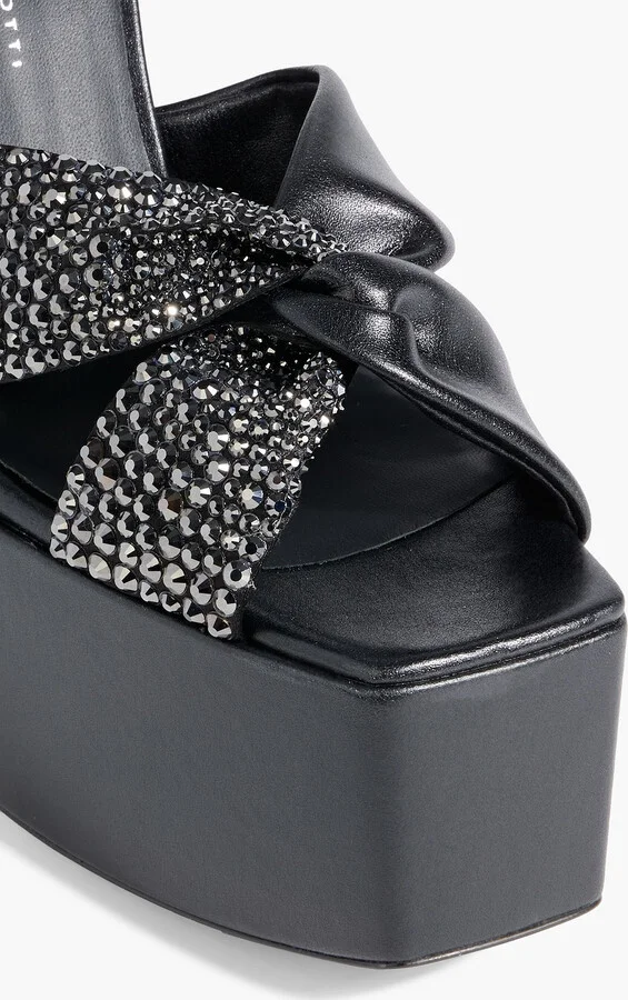 Souree crystal-embellished leather platform sandals - Image 4