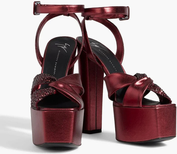 Souree crystal-embellished leather platform sandals - Image 5