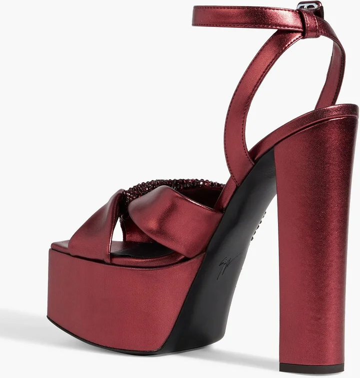 Souree crystal-embellished leather platform sandals - Image 6