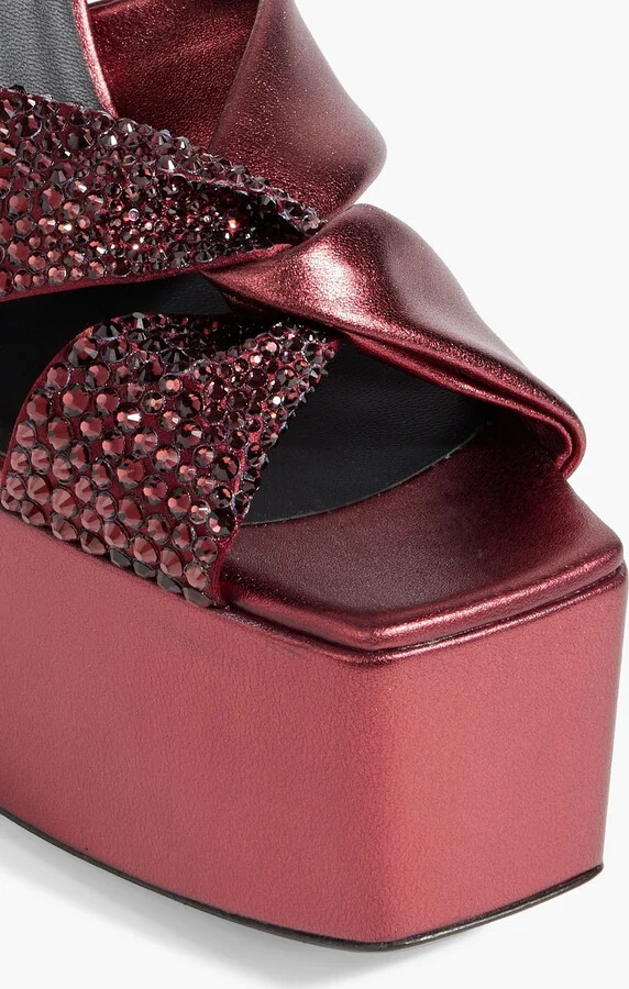 Souree crystal-embellished leather platform sandals - Image 7