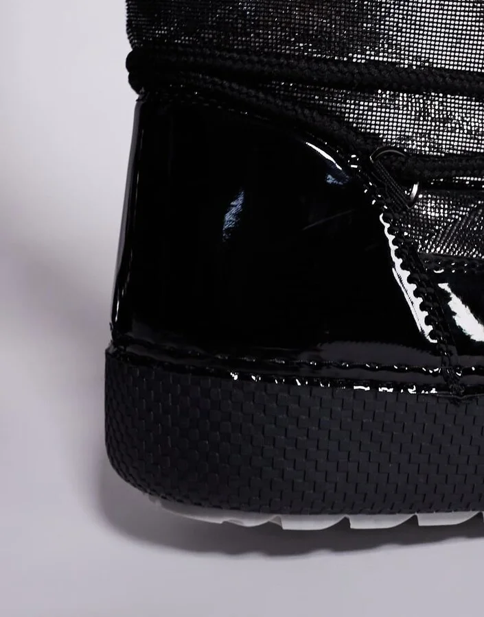 South Beach Lace Up Snow Boot in Black - Image 4