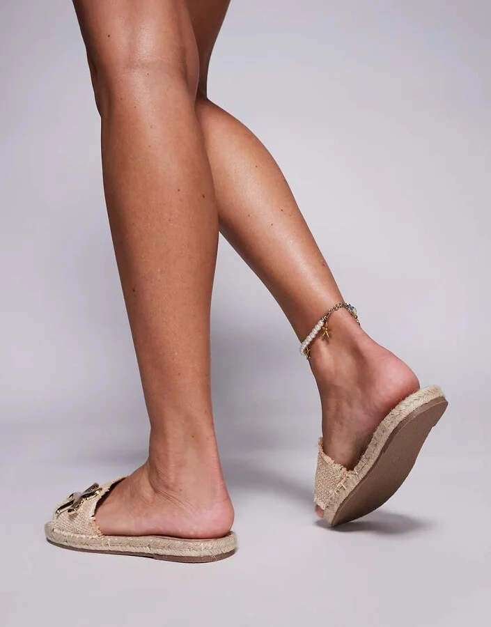 South Beach Sandal with Starfish in Natural Raffia - Image 2
