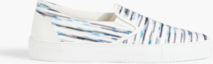 Space-dyed stretch-knit slip-on sneakers