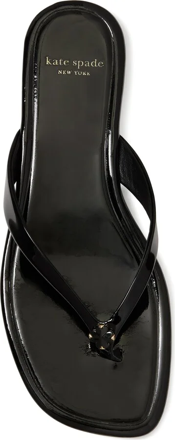 Spade Flower Patent Leather Flip Flop - Image 9