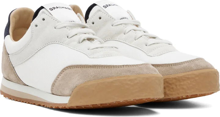 Spalwart White & Beige Pitch Low Sneakers - Image 4
