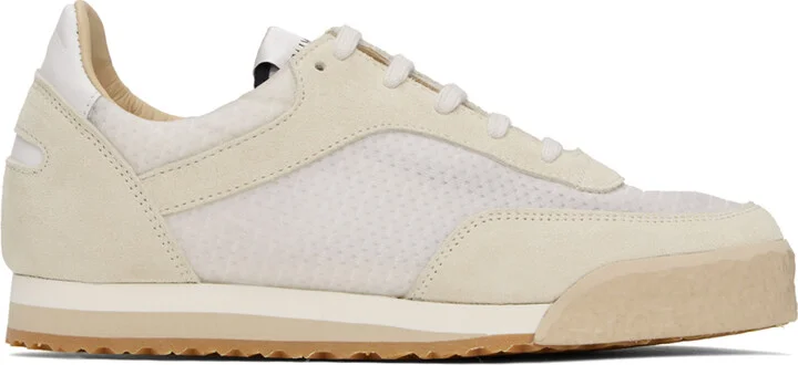 Spalwart White & Beige Pitch Low Sneakers
