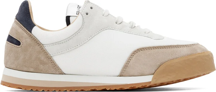 Spalwart White & Beige Pitch Low Sneakers