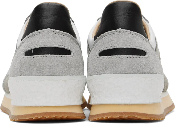 Spalwart White & Gray Dash Low Sneakers - Image 2